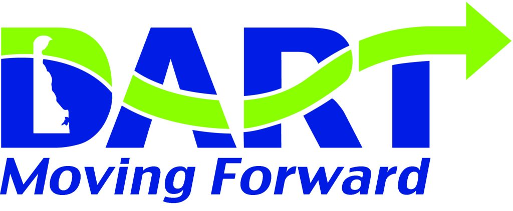 Dart logo with words "Moving Forward".