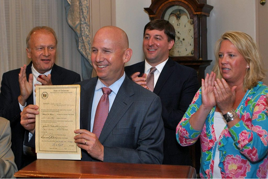 Governor Jack Markell Signs SB 59 into law.