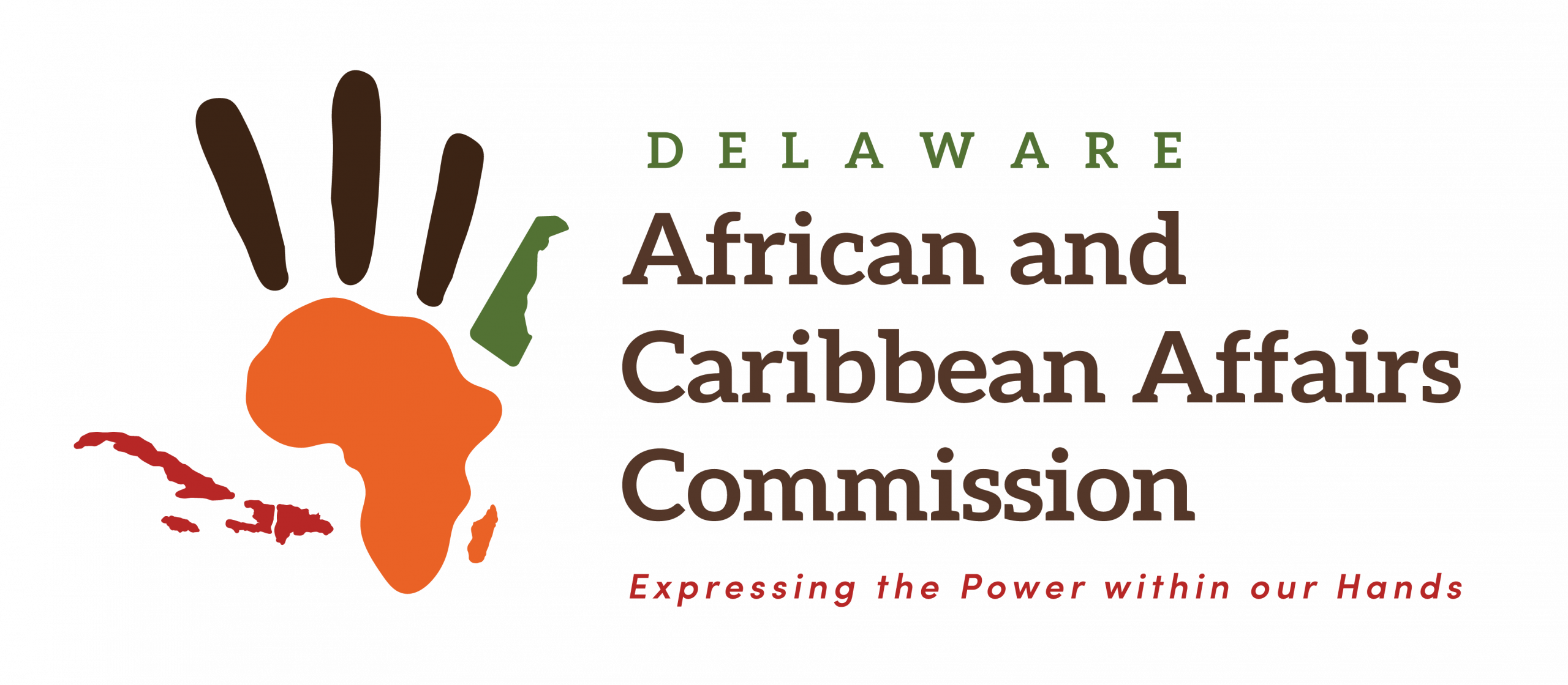 Delaware African and Caribbean Affairs Commission logo with tagline: Expressing the Power within our Hands.